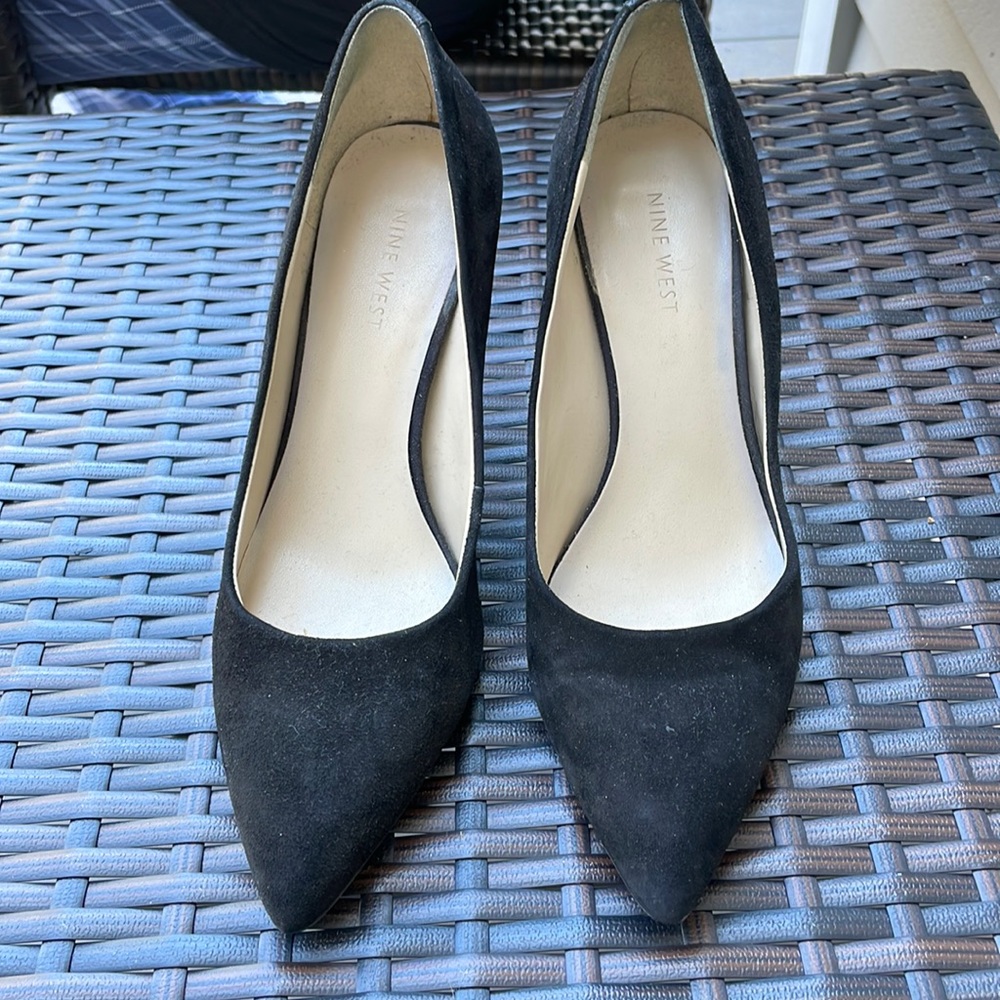 Nine West Black Suede Heels